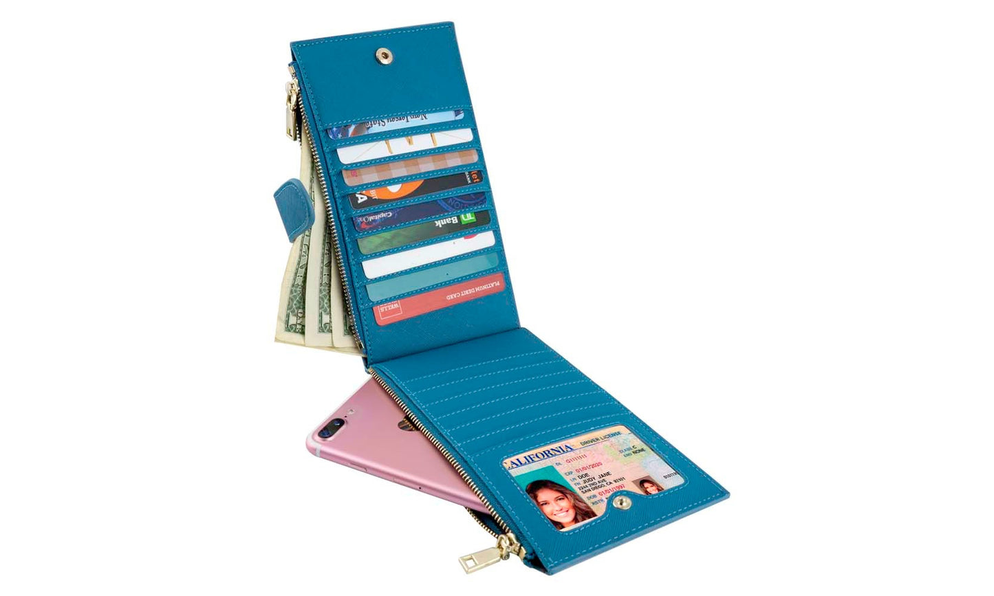 Women's Wallet – Genuine Leather, RFID Blocking, Clear – detail view 22
