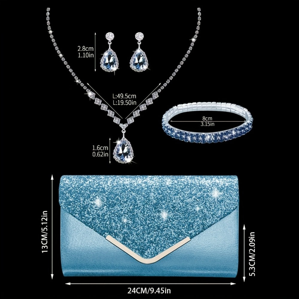 Women's Wallet – Glamorous Sequin Party Clutch Set – detail view 4
