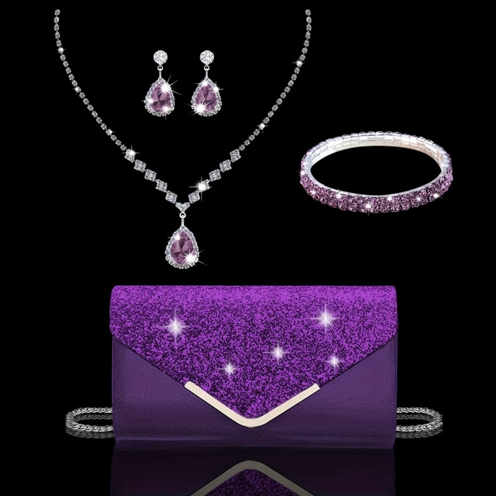 Women's Wallet – Glamorous Sequin Party Clutch Set – detail view 5