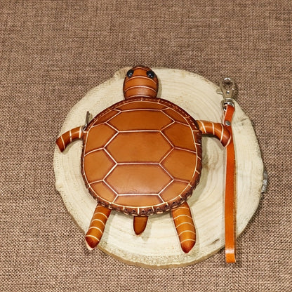 Women's Wallet – Handcrafted Retro Turtle Coin In – front view - product view 28