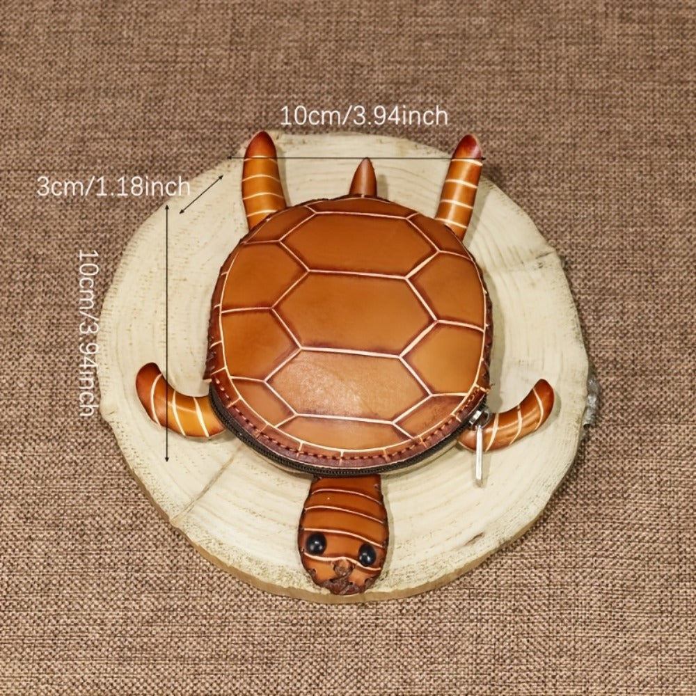 Women's Wallet – Handcrafted Retro Turtle Coin In – detail view 4