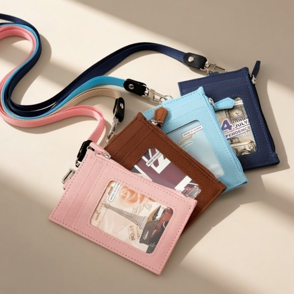 Women's Wallet – Lanyard Card Holder Faux Leather – detail view 7