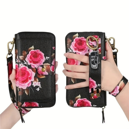 Women's Wallet – Large Capacity, Flower Pattern Long Clutch Large – detail view 10