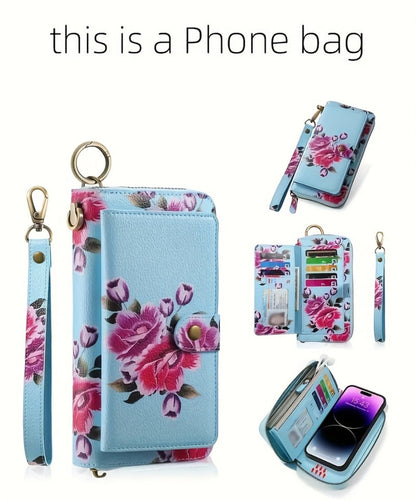 Women's Wallet – Large Capacity, Flower Pattern Long Clutch Large – detail view 11