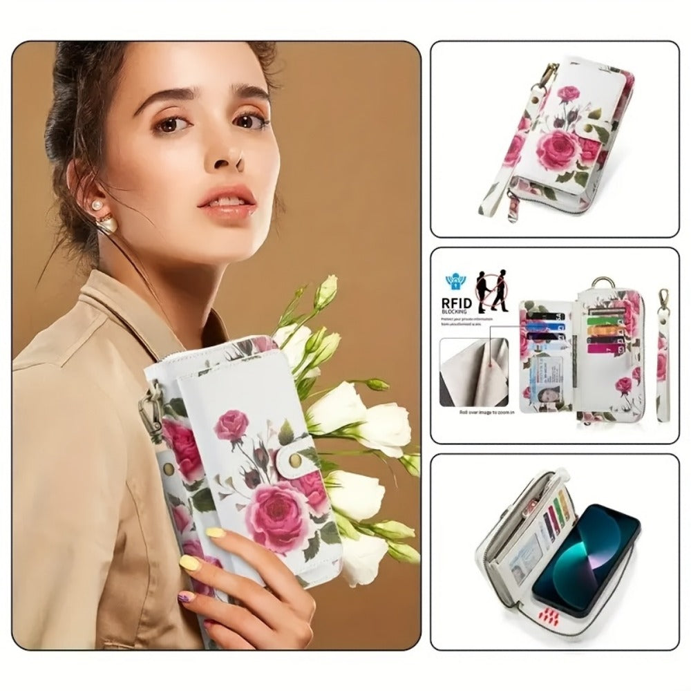 Women's Wallet – Large Capacity, Flower Pattern Long Clutch Large – detail view 4