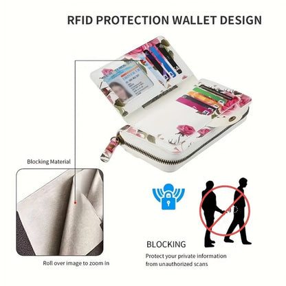 Women's Wallet – Large Capacity, Flower Pattern Long Clutch Large – detail view 8
