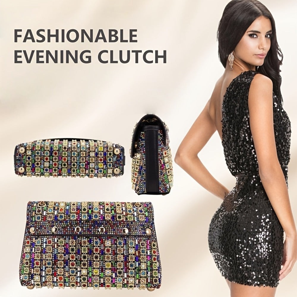 Women's Wallet – Large Capacity, Full Diamond Rhinestone Clutch Large – detail view 13