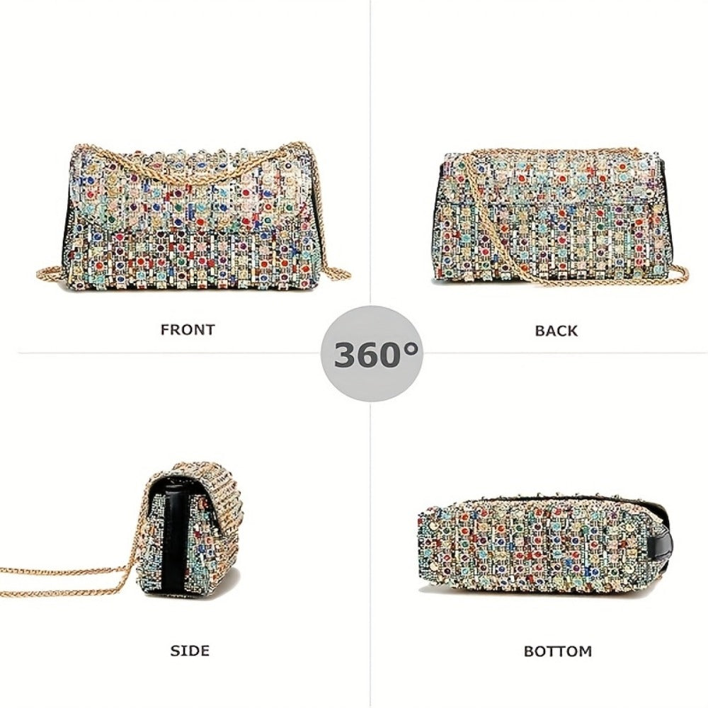 Women's Wallet – Large Capacity, Full Diamond Rhinestone Clutch Large – detail view 15