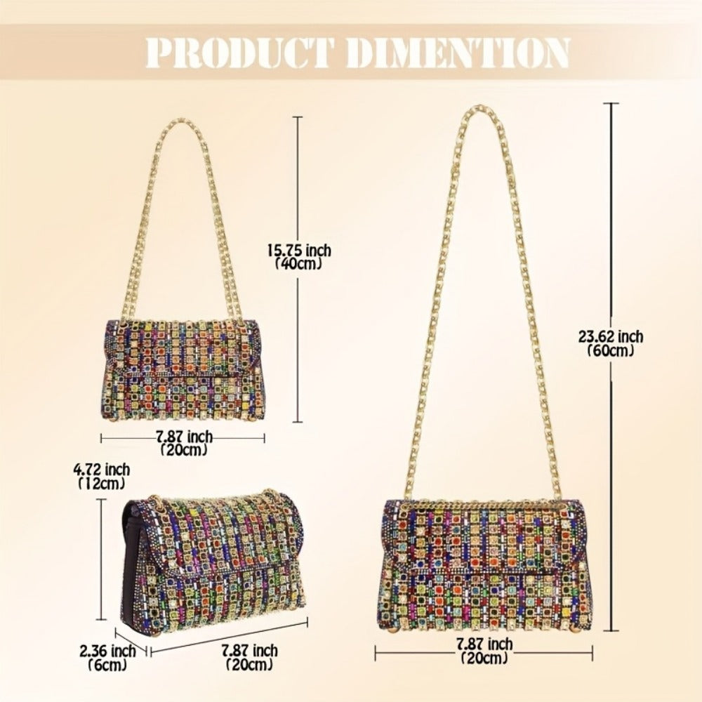 Women's Wallet – Large Capacity, Full Diamond Rhinestone Clutch Large – detail view 4