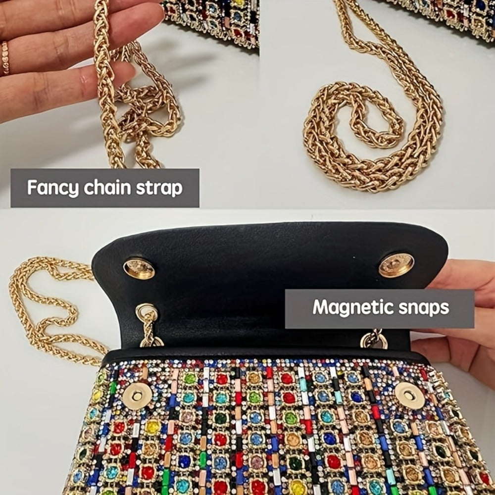 Women's Wallet – Large Capacity, Full Diamond Rhinestone Clutch Large – detail view 6