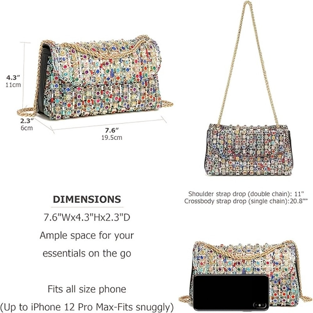 Women's Wallet – Large Capacity, Full Diamond Rhinestone Clutch Large – detail view 8