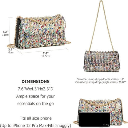 Women's Wallet – Large Capacity, Full Diamond Rhinestone Clutch Large – detail view 8