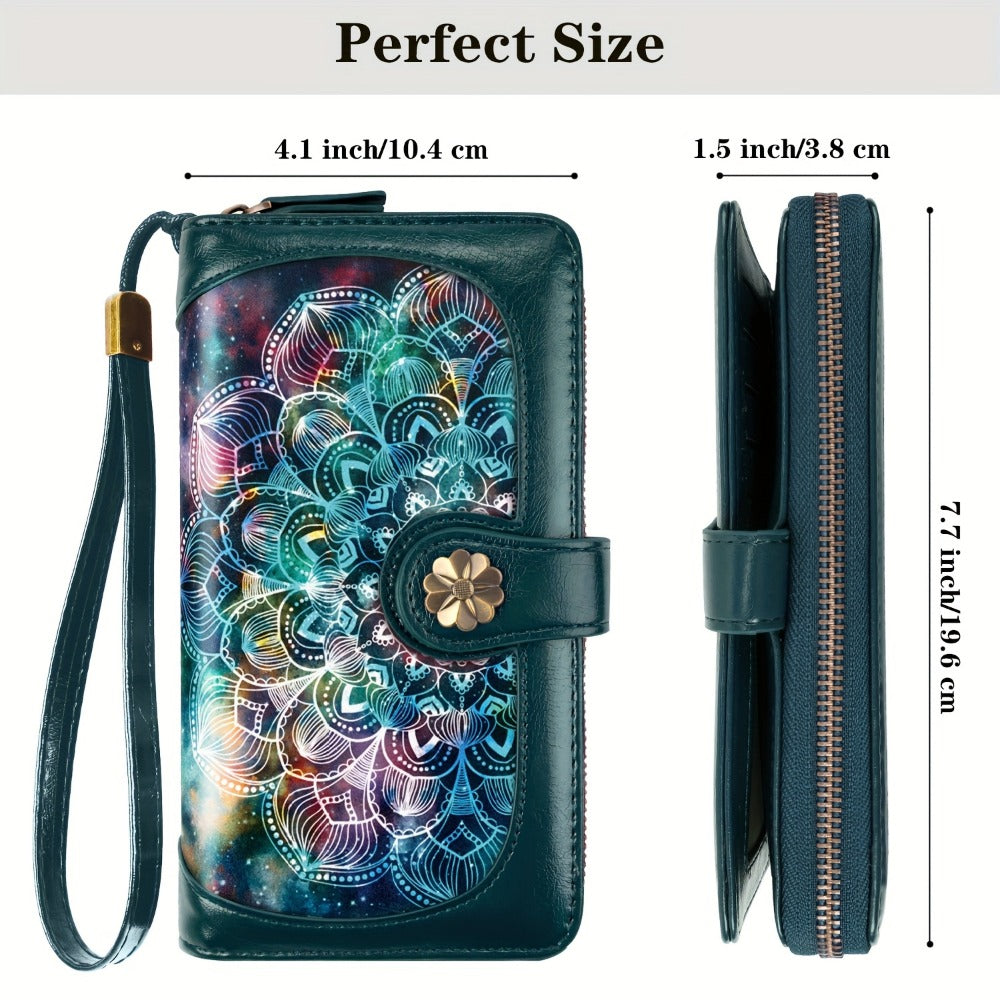 Women's Wallet – Large Capacity, Mandala Print Zipper Large Capacity – detail view 13