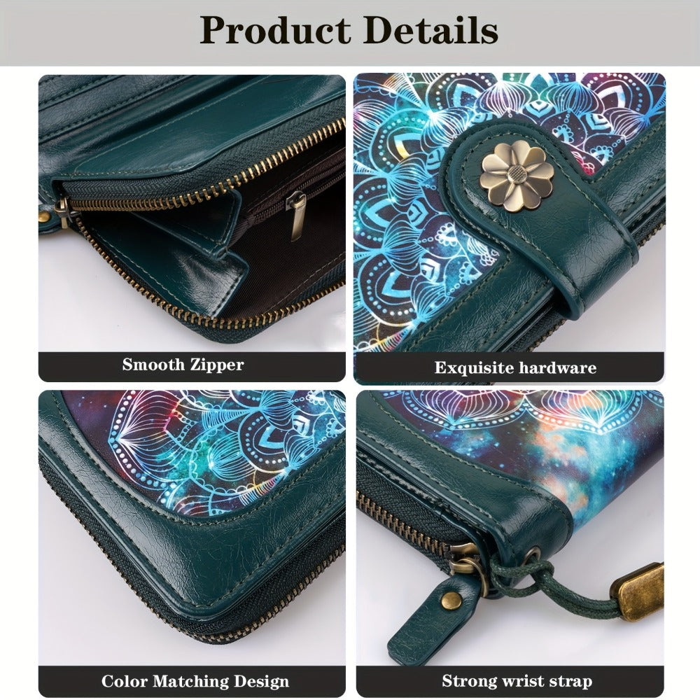 Women's Wallet – Large Capacity, Mandala Print Zipper Large Capacity – detail view 7