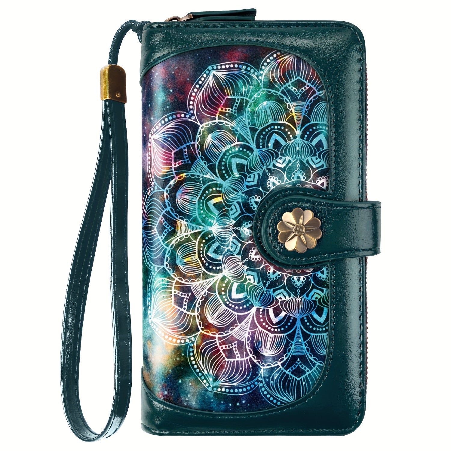 Women's Wallet – Large Capacity, Mandala Print Zipper Large Capacity – front view - product view 12