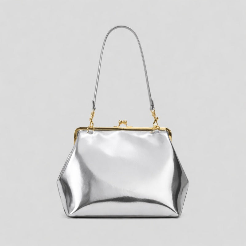Women's Wallet – Large Metal Frame Clasp Clutch – detail view 3