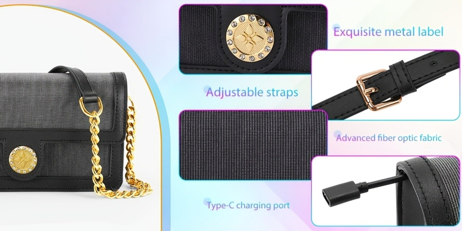 Women's Wallet – 7 Color, Led Light Up Luminous Evening – detail view 12