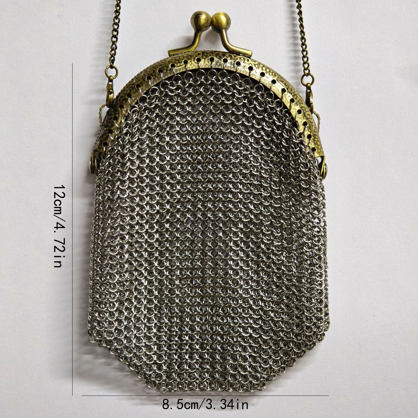 Women's Wallet – Mini, Metal Mesh Coin Chain Strap – detail view 12