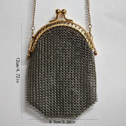 Women's Wallet – Mini, Metal Mesh Coin Chain Strap – detail view 4