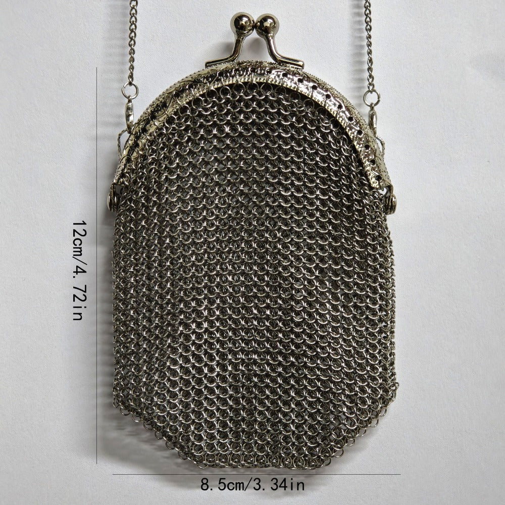 Women's Wallet – Mini, Metal Mesh Coin Chain Strap – detail view 6
