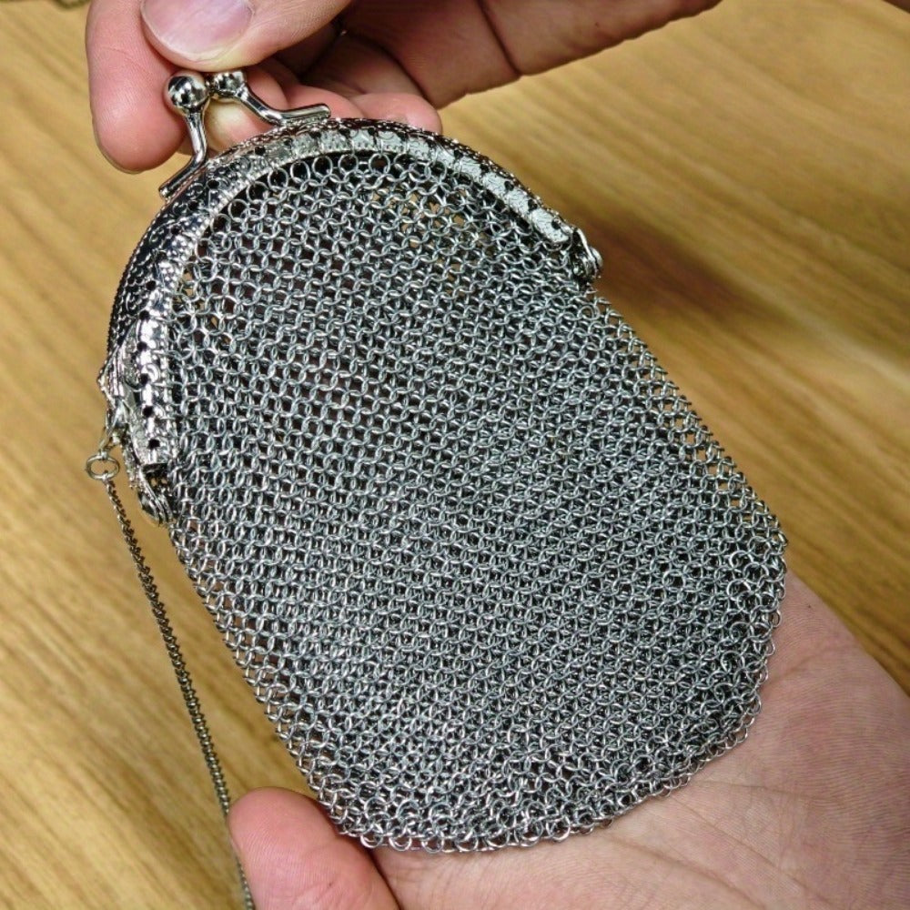 Women's Wallet – Mini, Metal Mesh Coin Chain Strap – detail view 7