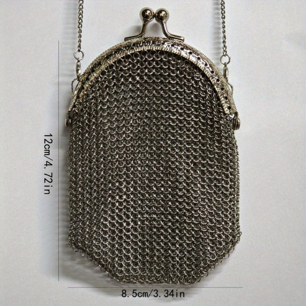 Women's Wallet – Mini, Metal Mesh Coin Chain Strap – detail view 9