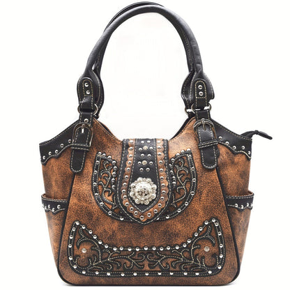 Women's Wallet – Multi-Pocket, Western Cowgirl Rhinestone Studded Set – detail view 9