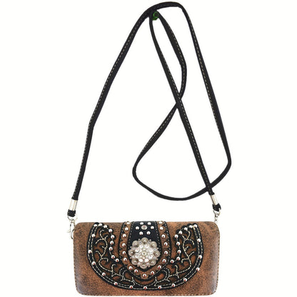 Women's Wallet – Multi-Pocket, Western Cowgirl Rhinestone Studded Set – detail view 12