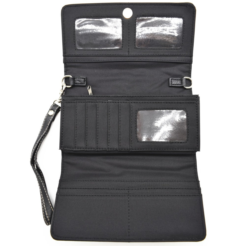 Women's Wallet – Multi-Pocket, Western Cowgirl Rhinestone Studded Set – detail view 14