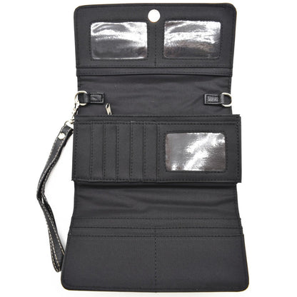 Women's Wallet – Multi-Pocket, Western Cowgirl Rhinestone Studded Set – detail view 14