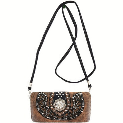 Women's Wallet – Multi-Pocket, Western Cowgirl Rhinestone Studded Set – detail view 5