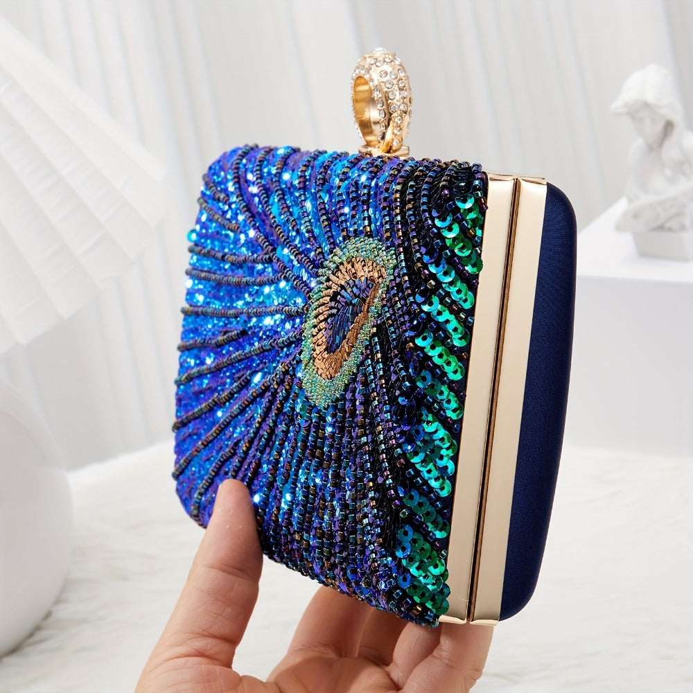 Women's Wallet – Peacock Feather Evening Clutch Vintage – detail view 3