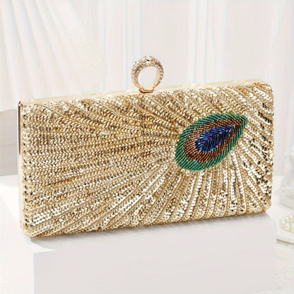 Women's Wallet – Peacock Feather Evening Clutch Vintage – detail view 4