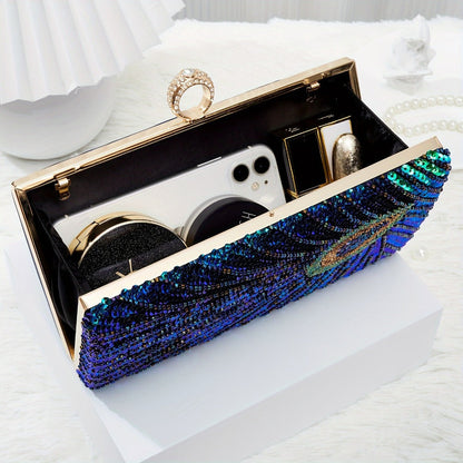 Women's Wallet – Peacock Feather Evening Clutch Vintage – detail view 7
