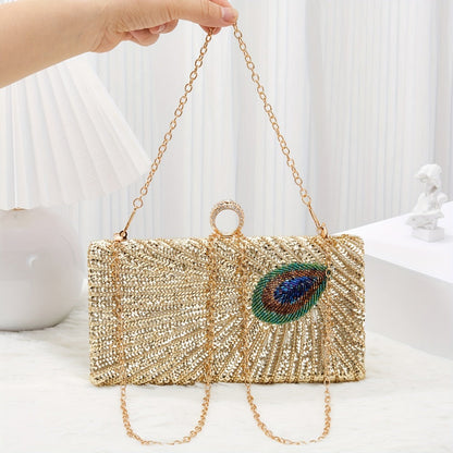 Women's Wallet – Peacock Feather Evening Clutch Vintage – detail view 8