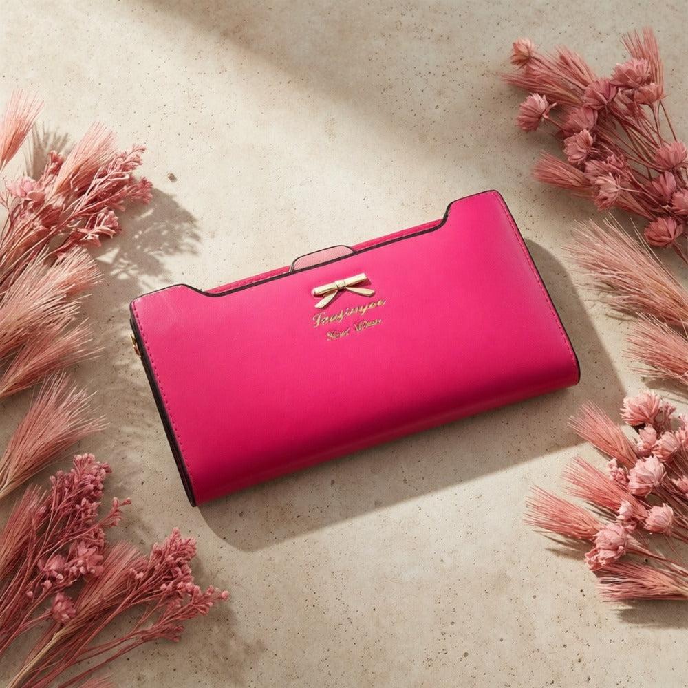 Women's Wallet – PU Leather, Bowknot Long Pu Leather Zipper – detail view 8