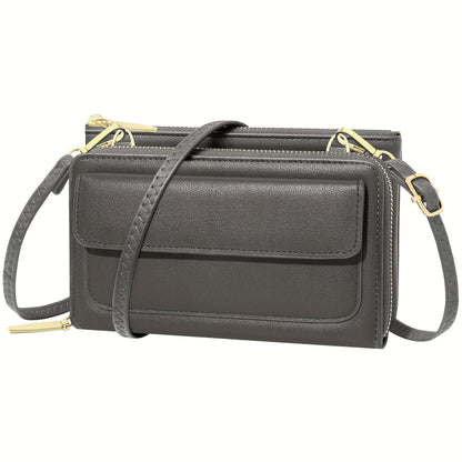Women's Wallet – 13 Colors, PU Leather, Mini, Adjustable Strap – front view - product view 26