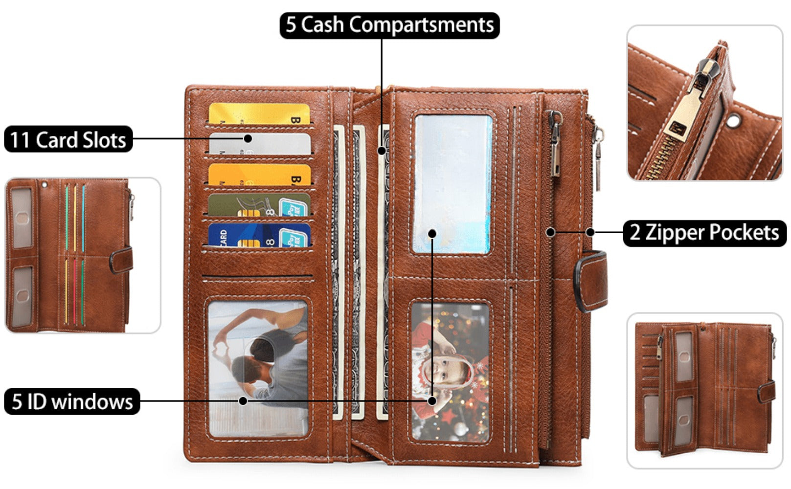 Women's Wallet – PU Leather, RFID Blocking – detail view 19