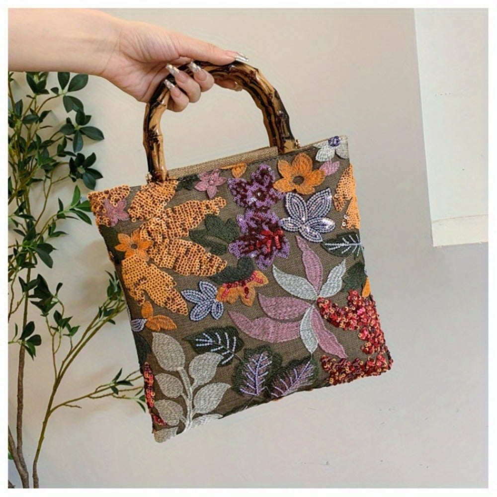 Women's Wallet – Retro Bamboo Handle Embroidery Sequin – detail view 15