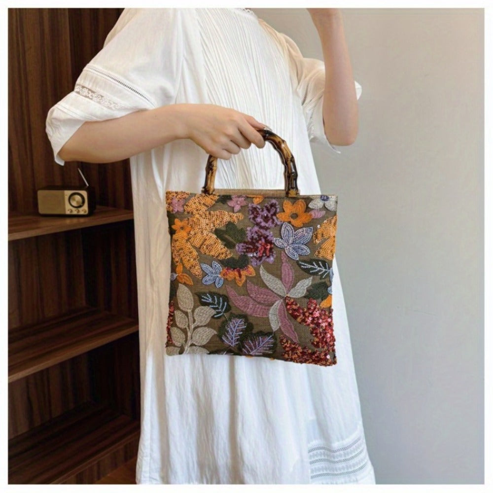 Women's Wallet – Retro Bamboo Handle Embroidery Sequin – detail view 16