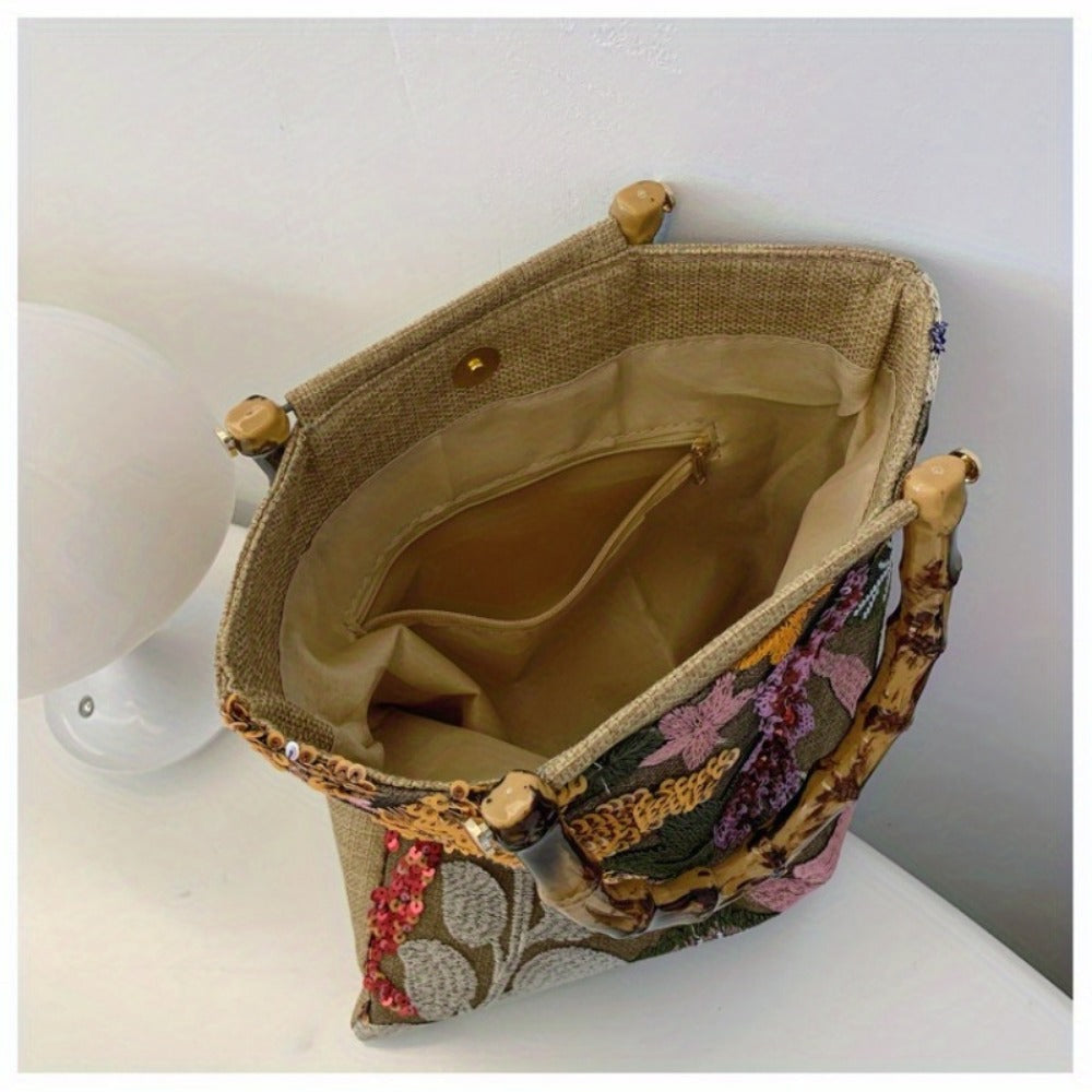 Women's Wallet – Retro Bamboo Handle Embroidery Sequin – detail view 19
