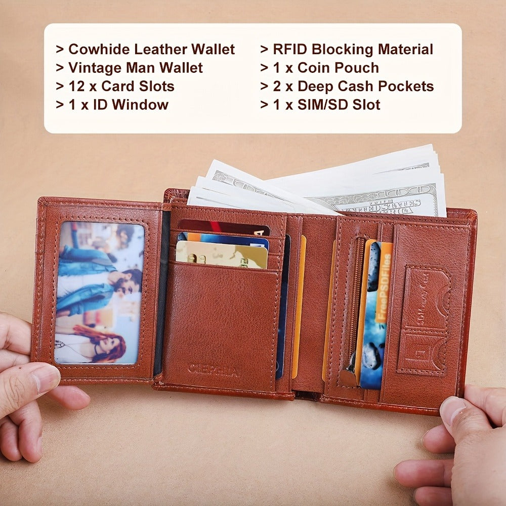 Women's Wallet – RFID Blocking, Card Slots Vintage Leather Rfid – detail view 10