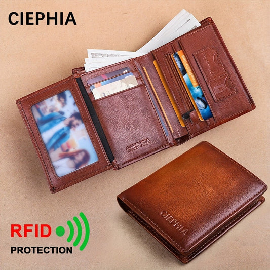 Women's Wallet – RFID Blocking, Card Slots Vintage Leather Rfid – front view