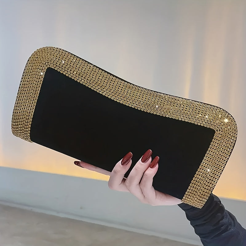 Women's Wallet – Rhinestone Clutch Kiss Lock Closure – front view - product view 10
