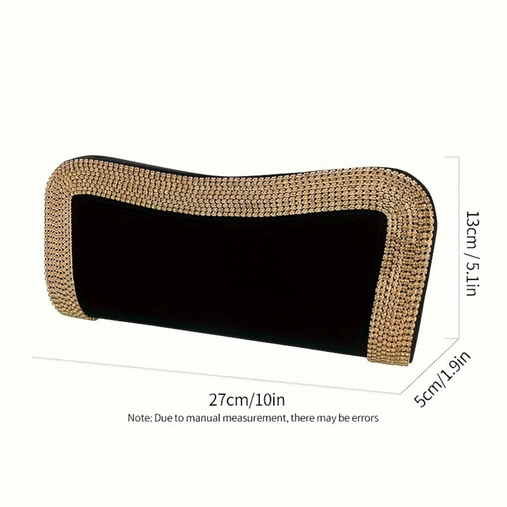 Women's Wallet – Rhinestone Clutch Kiss Lock Closure – detail view 3