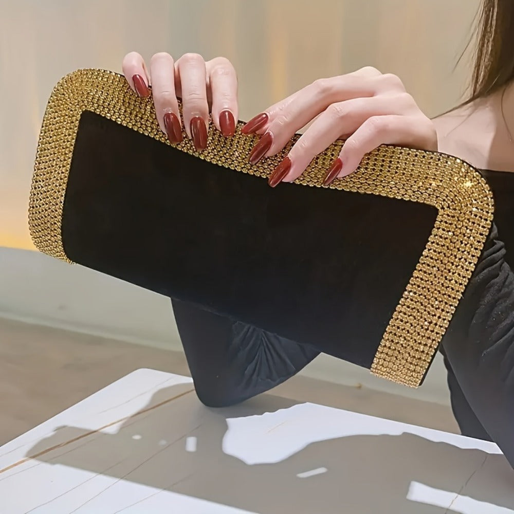 Women's Wallet – Rhinestone Clutch Kiss Lock Closure – detail view 4