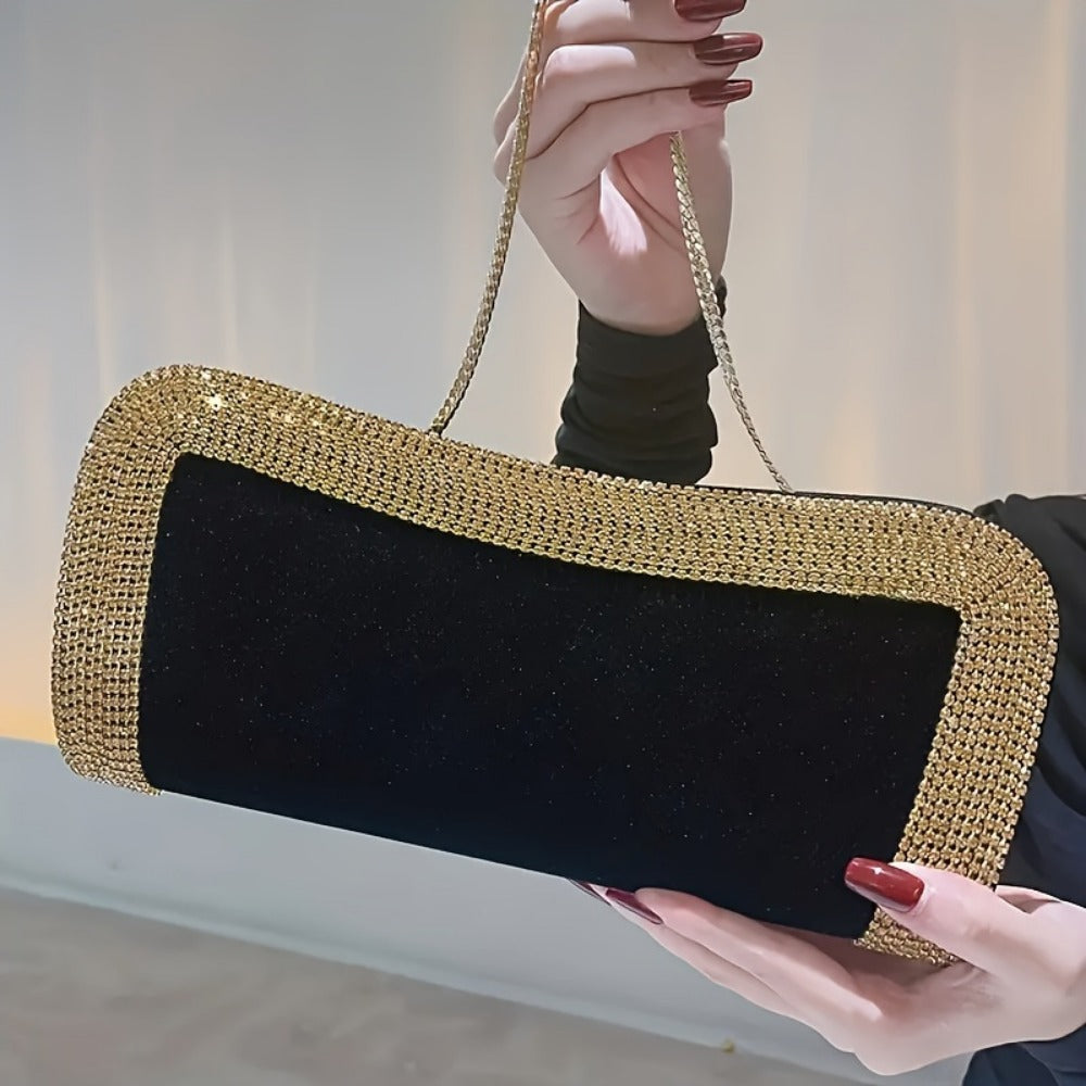Women's Wallet – Rhinestone Clutch Kiss Lock Closure – detail view 5