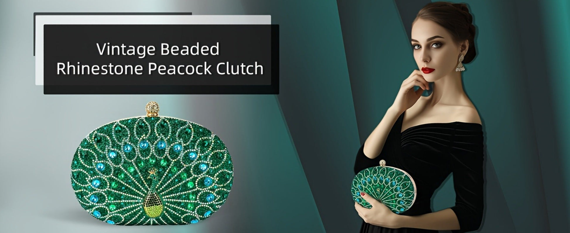 Women's Wallet – Rhinestone Clutch Round Clasp Evening – detail view 11
