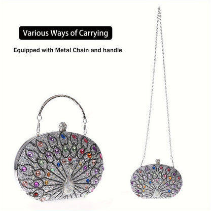 Women's Wallet – Rhinestone Clutch Round Clasp Evening – alternate view