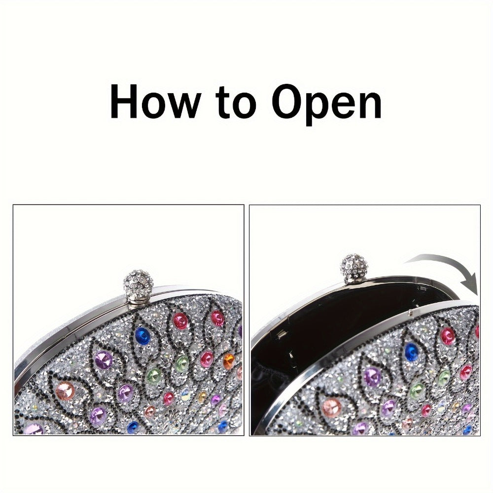 Women's Wallet – Rhinestone Clutch Round Clasp Evening – detail view 5
